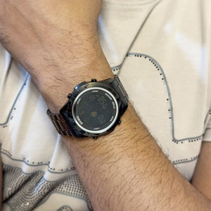 Skmei - 2019 - Advanced Digital Features Dual Time Watch - black-black image 3