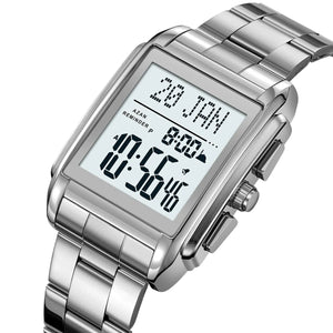 SKMEI - 2405 - Qibla Azan Time Reminder Prayer Watch - silver image 1