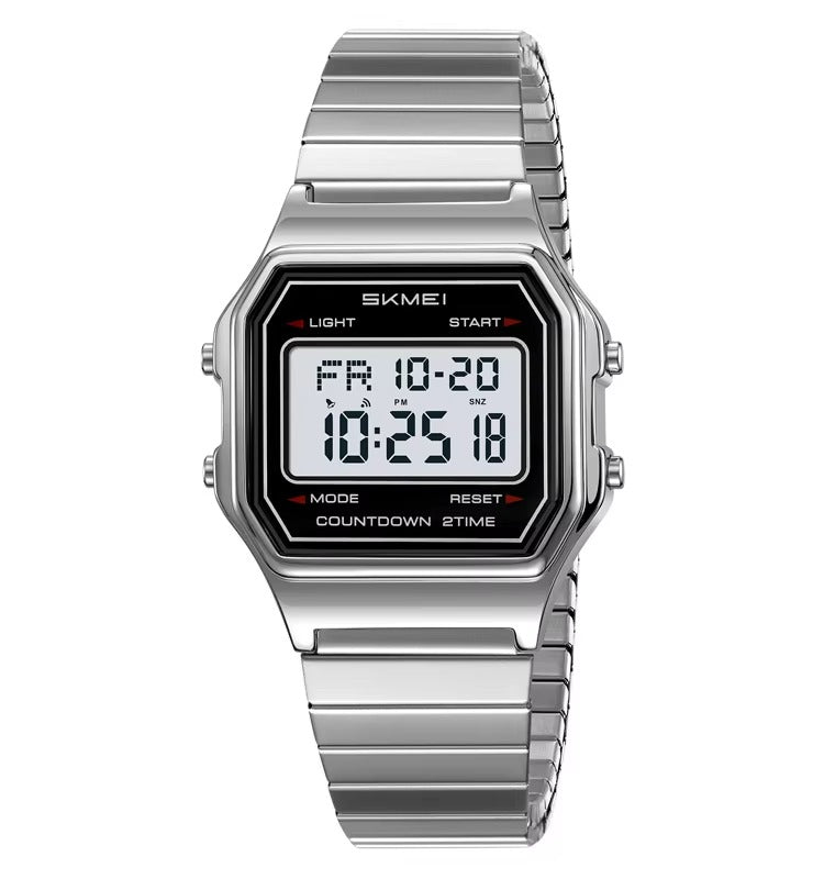 Skmei – 2465 – Digital Spring Strap Watch – Silver/SpringStrap image 3