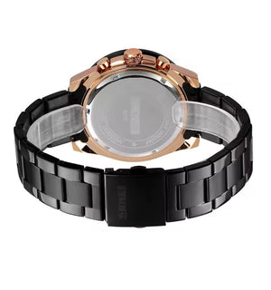 SKMEI - 9253 - Elite Chronograph Watch - Rosegold/Black-Steel image 4