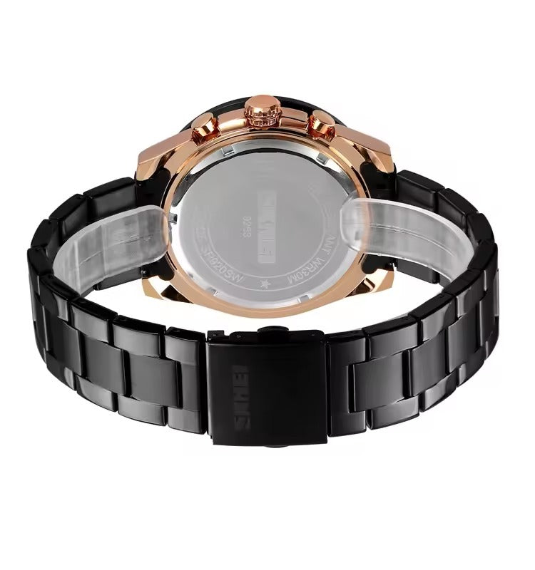 SKMEI - 9253 - Elite Chronograph Watch - Rosegold/Black-Steel image 4