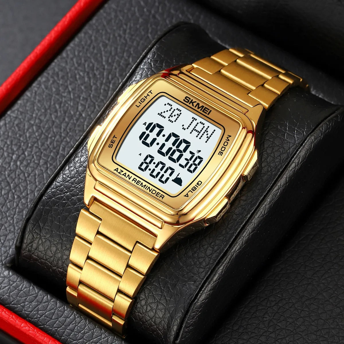 SKMEI - 2240 - Qibla Azan Time Reminder Prayer Watch - gold image 0