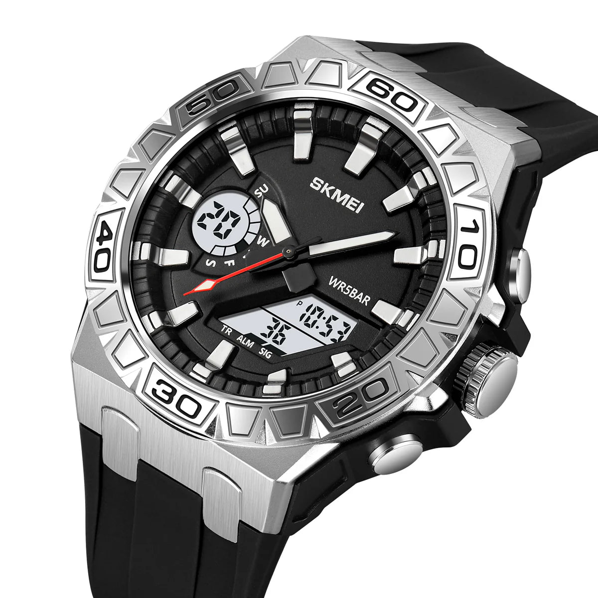 Skmei - 2276 - S-shock Sport Watch - Silver/White image 1
