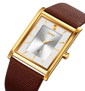 SKMEI 9256 Elegant Slim Rectangular Watch - Gold/Silver