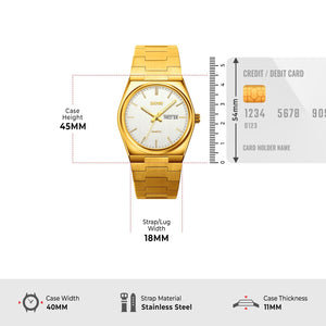 Skmei 9288 Business Class Luxury Watch - Gold/silver image 4