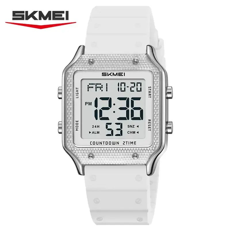 Skmei - 2526 - Women Digital Watch Original Silicone Strap - silver/white image 1