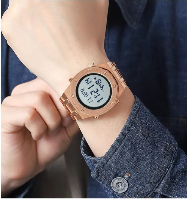 SKMEI - 2043 - Qibla Azan Time Reminder Prayer Watch - rosegold/white image 2