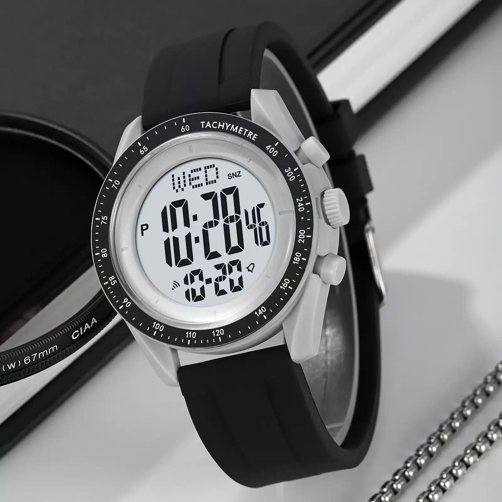 Skmei - 2045- Digital Multifunctional Luminous Waterproof - LightGrey image 1