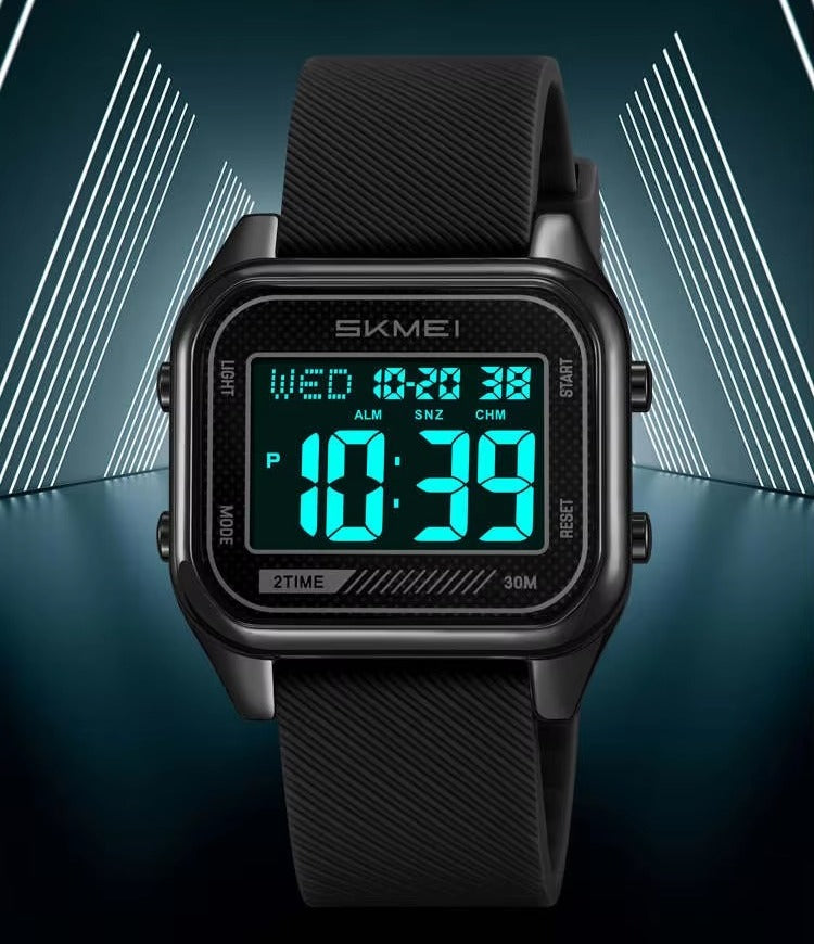 Skmei - 2496 - Digital LED Waterproof Watch - Black/Black image 2