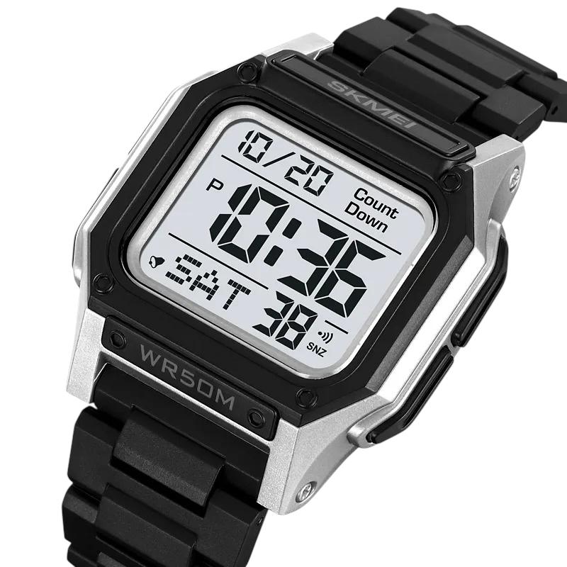 Skmei - 2264 - Multifunctional Sport Watch - Black/Silver-White image 0