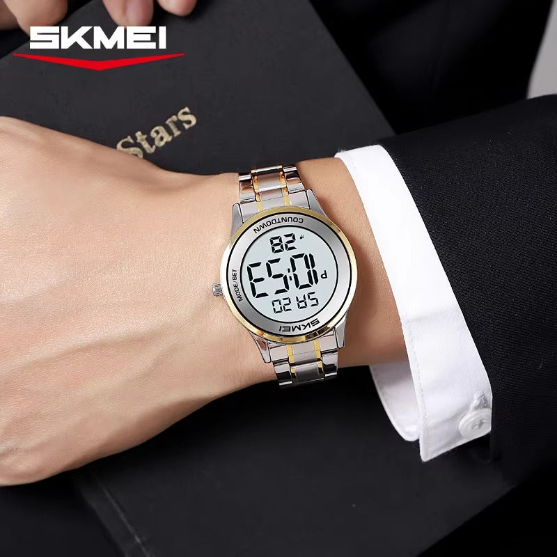 SKMEI 2425 Round Digital Countdown Watch- gold/silver image 2
