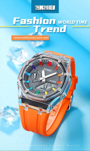 Skmei - 2100 - World Time 50m Waterproof - Orange image 6