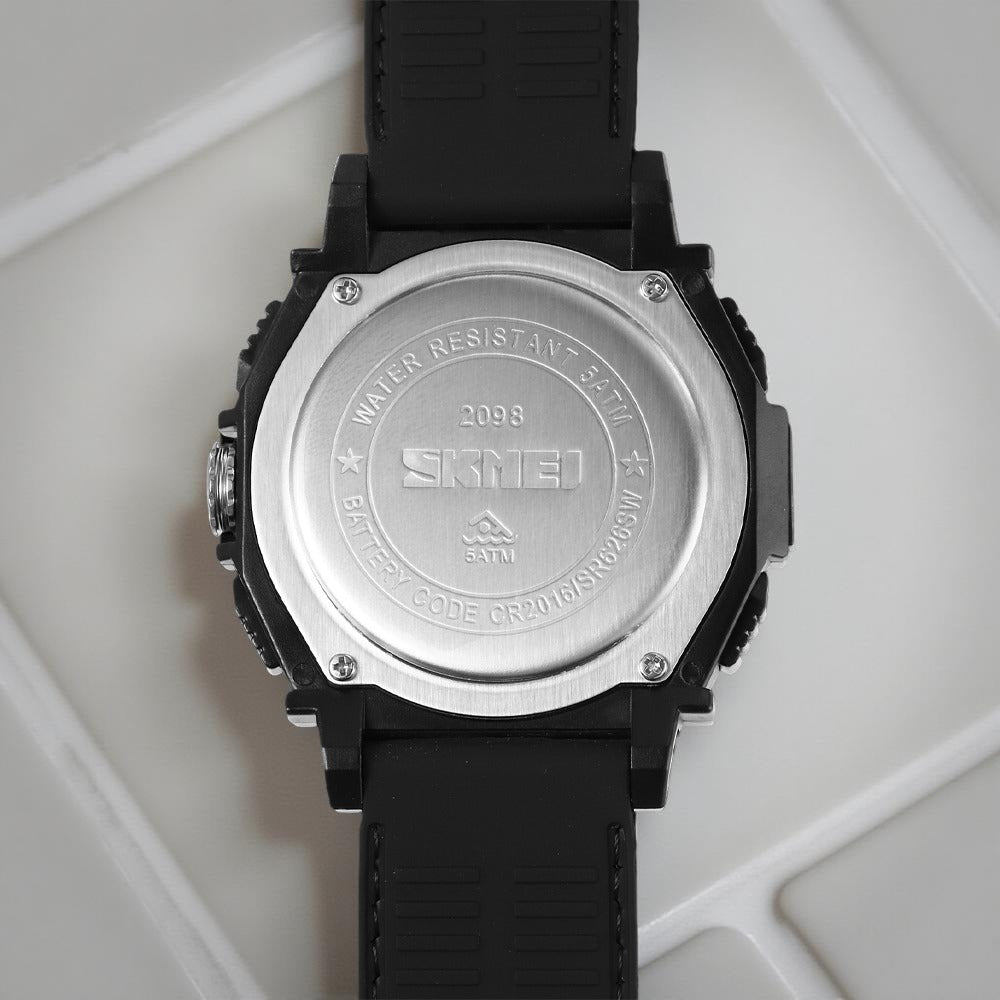 SKMEI - 2098 - Digital Dial Silica Gel Strap Watch for Men - black-white image 2