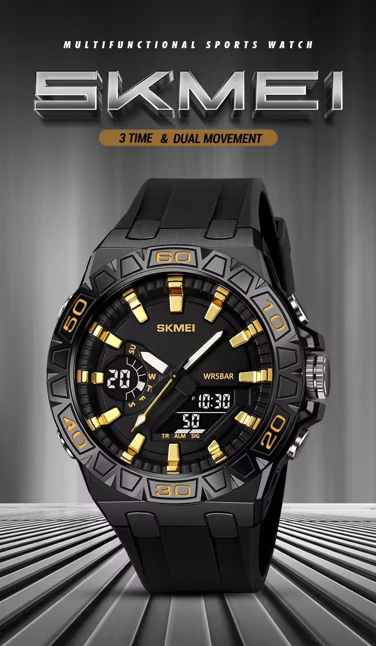 Skmei - 2276 - S-shock Sport Watch - Black/Gold image 3