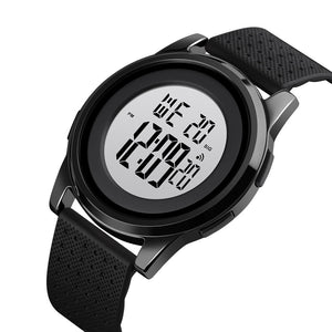 SKMEI - 1502 - Digital Thin Dial Waterproof Wrist Watch - black/white image 1