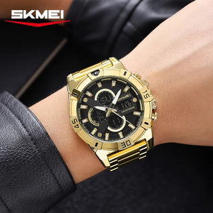 SKMEI 2593 Heavy Duty Digital Chronograph Sports Watch - gold image 4