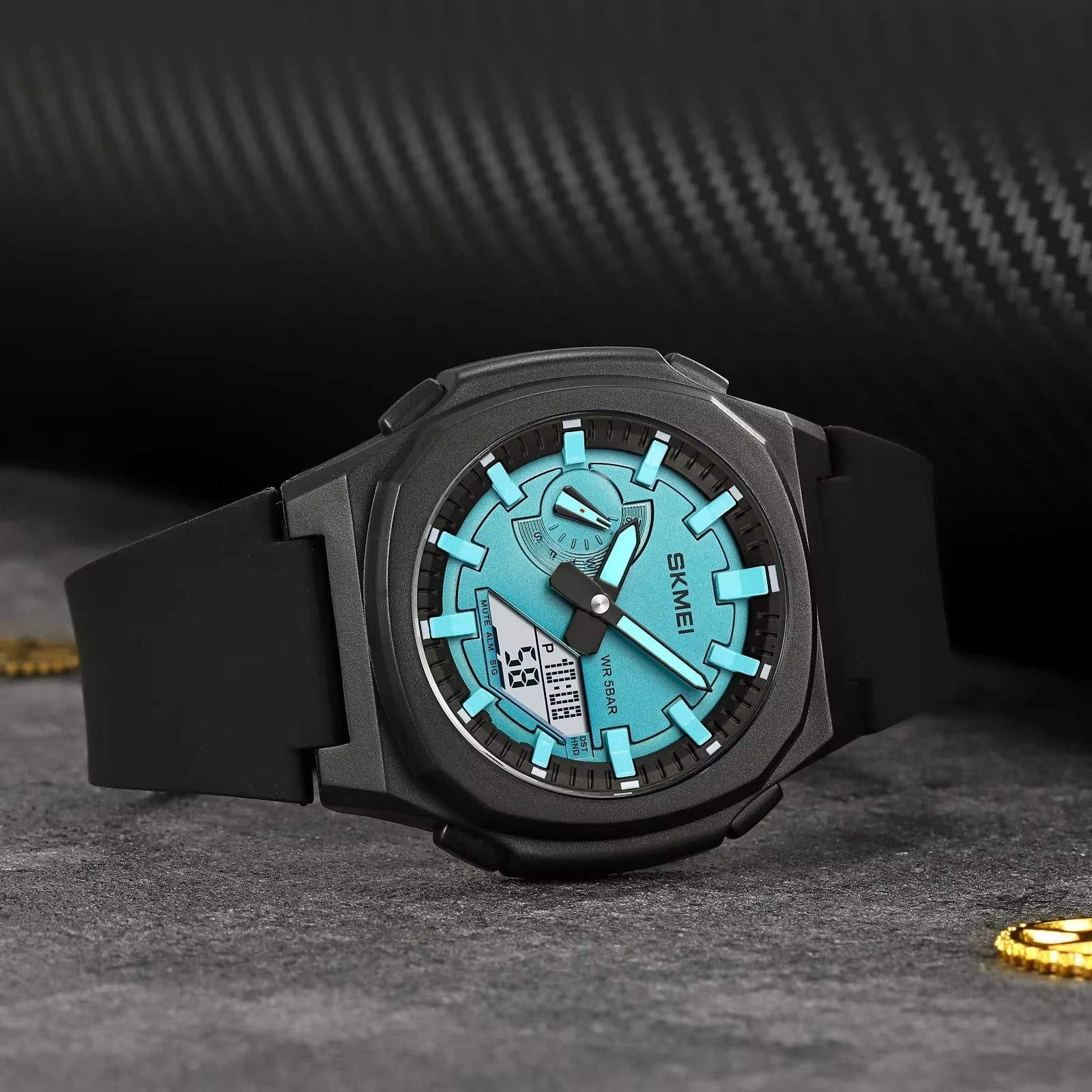 Skmei - 2091 - Digital Analog - Black/LighBlue-White image 2