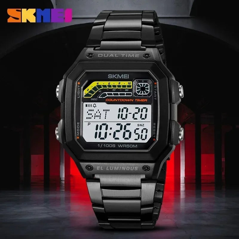 Skmei – 2307 – Digital Sports Watch – Black/Steel image 2