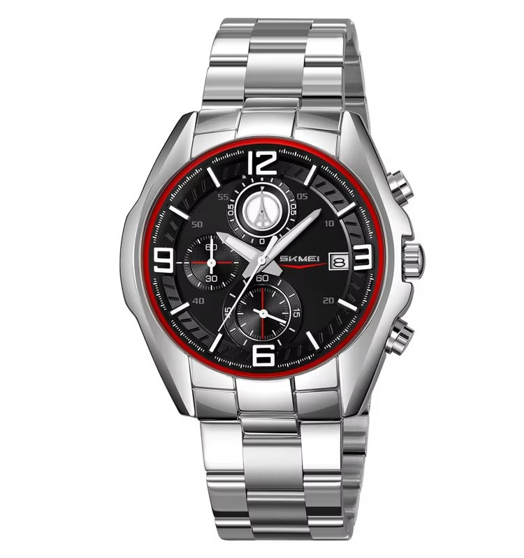 SKMEI - 9346 - Sport Chronograph Quartz Stainless Steel Watch - black image 0