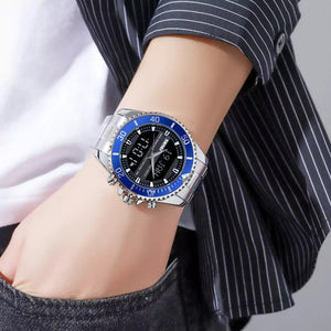 SKMEI - 1896 - Qibla Azan Time Reminder Prayer Watch - silver/blue image 4