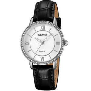 Skmei - 2253 - Diamond Decorated Lady Gold Watch - Black/Silver image 0