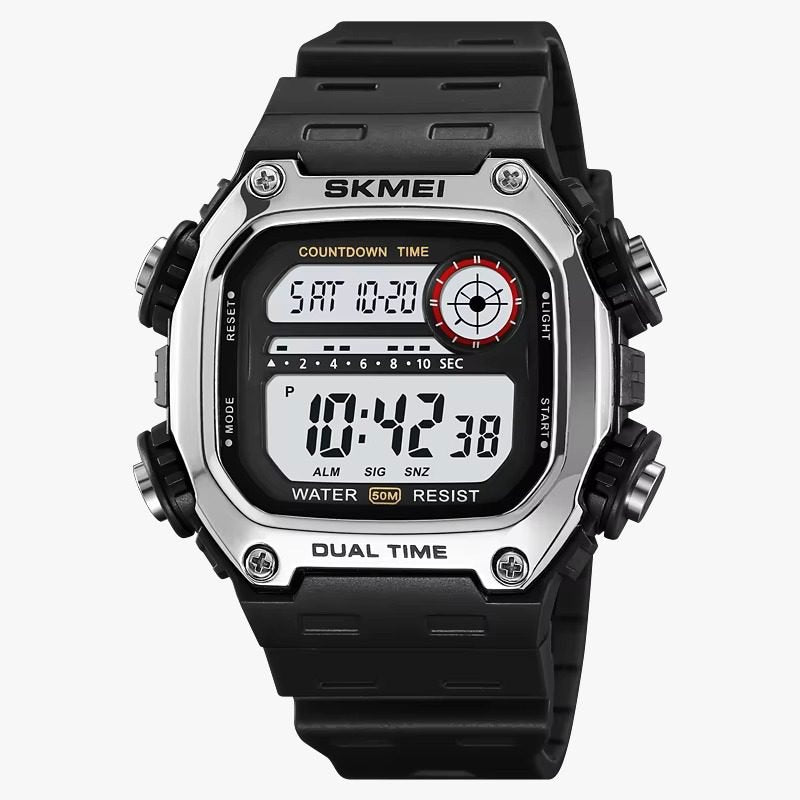 Skmei - 2126 - Luminous 50m Waterproof Mutifunctional - Silver/Black image 0