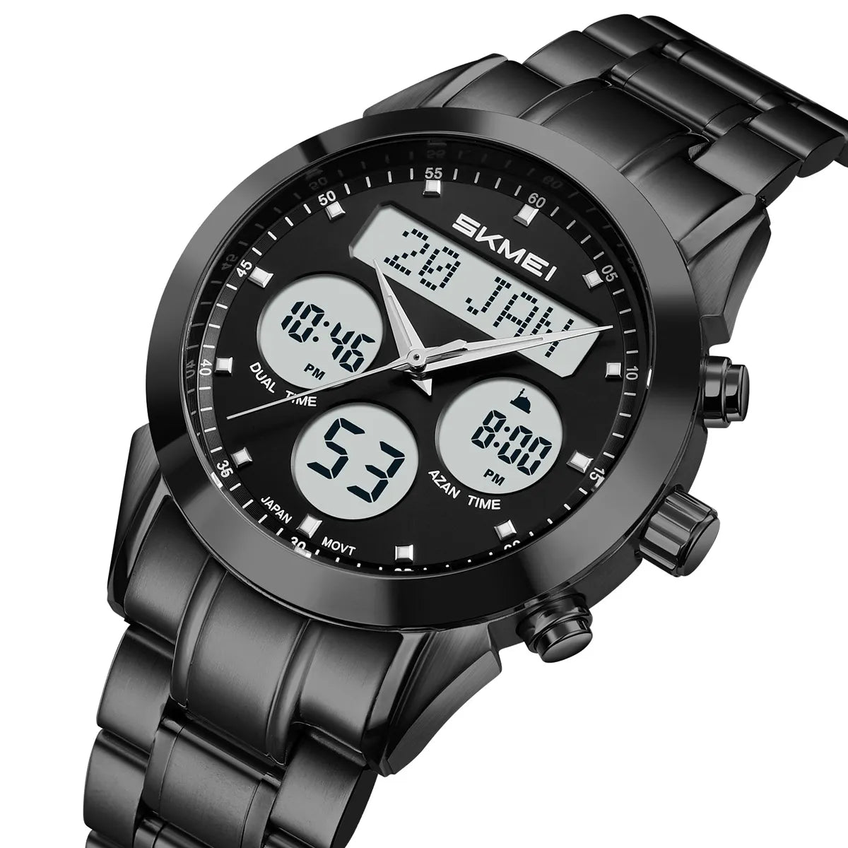 SKMEI - 2381 - Qibla Azan Time Reminder Prayer Watch - black image 0