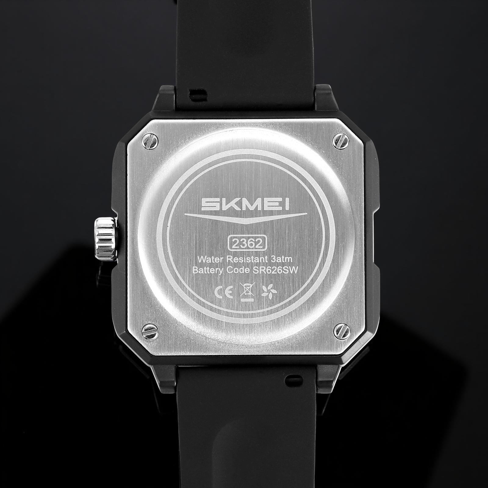 Skmei 2362 Trendy Wheel Spinner Quartz Silicon Strap - Black image 5