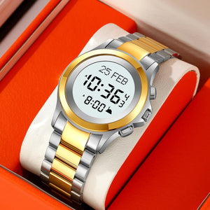 SKMEI - 2270 - Qibla Azan Time Reminder Prayer Watch - gold/silver image 3