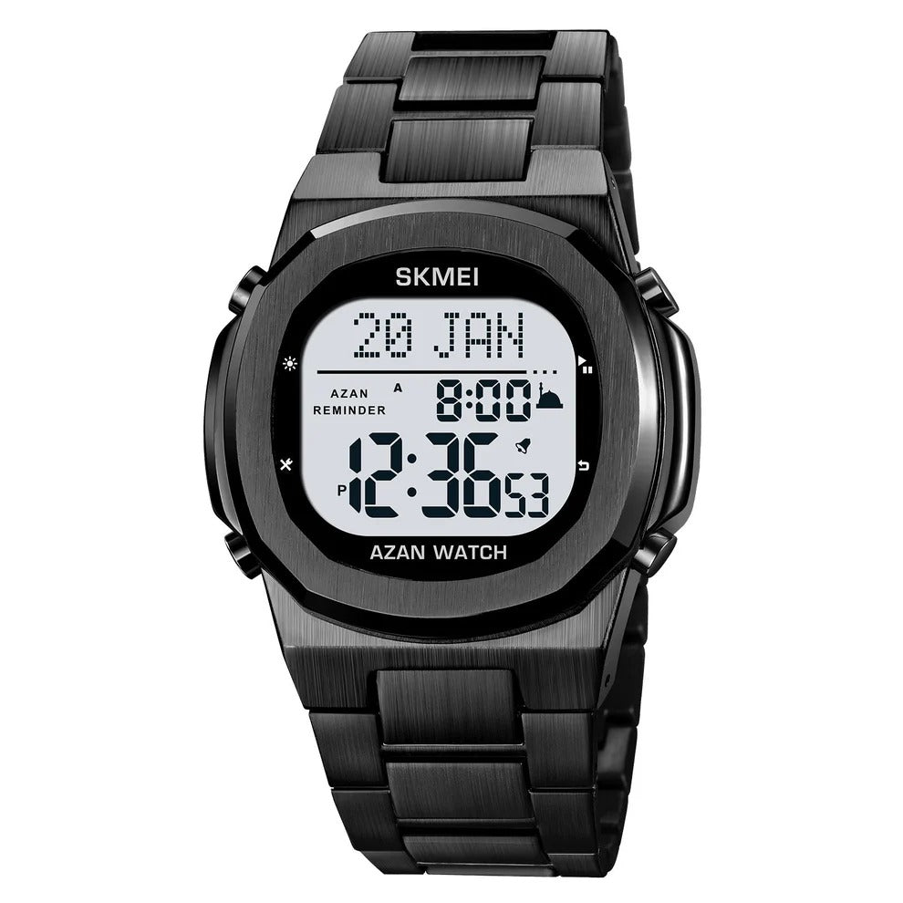 SKMEI - 2036 - Qibla Azan Time Reminder Prayer Watch - Black/white image 0