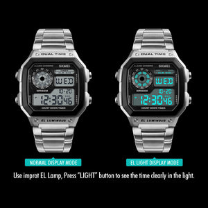 Skmei - 1335 - Digital Sports Countdown Waterproof Watch - Silver image 5