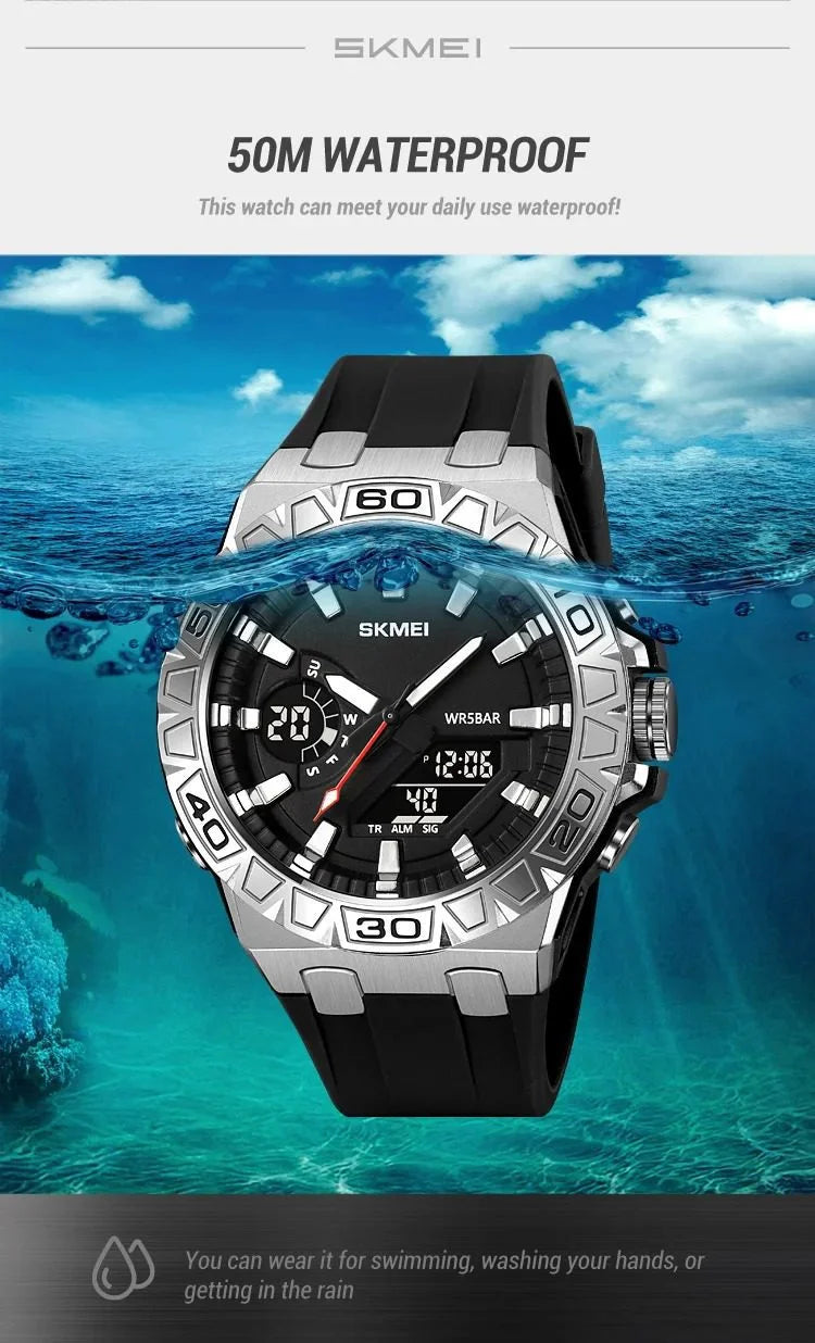 Skmei - 2276 - S-shock Sport Watch - Silver/White image 4