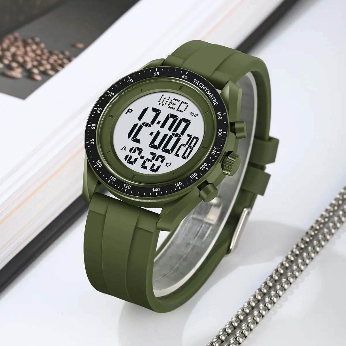 Skmei - 2045- Digital Multifunctional Luminous Waterproof - Army/Green image 1