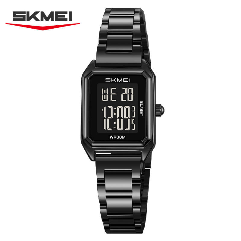 SKMEI - 2493 - Women Digital Stainless Steel Watch - black/black image 1