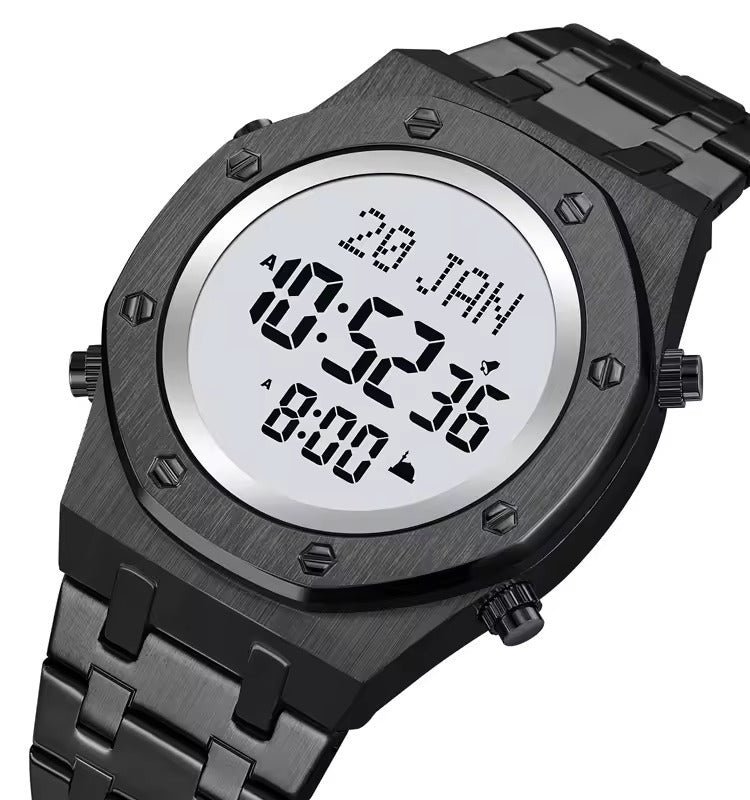 SKMEI - 2043 - Qibla Azan Time Reminder Prayer Watch - black/white image 0