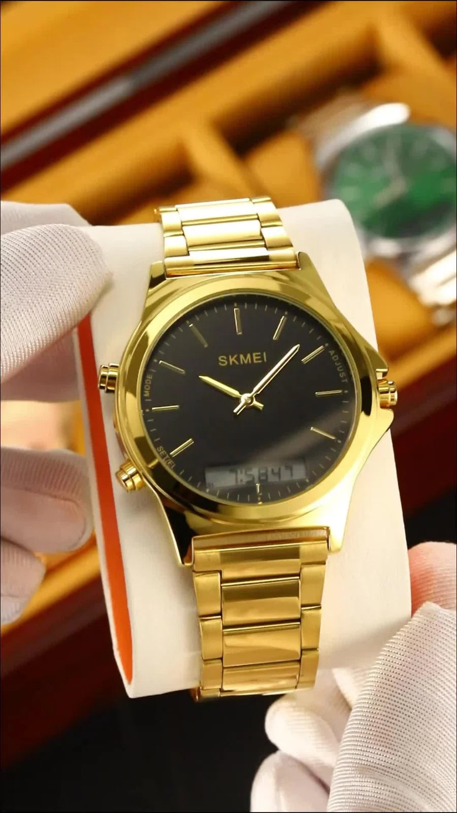 Skmei - 2120 - Electronic Luminous 30m Waterproof - Gold/Black image 2