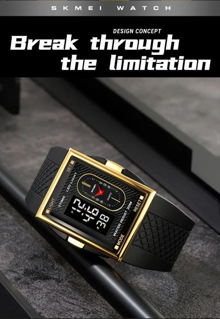 Skmei - 2213 - Digital Sport Watch - Gold/Black image 1