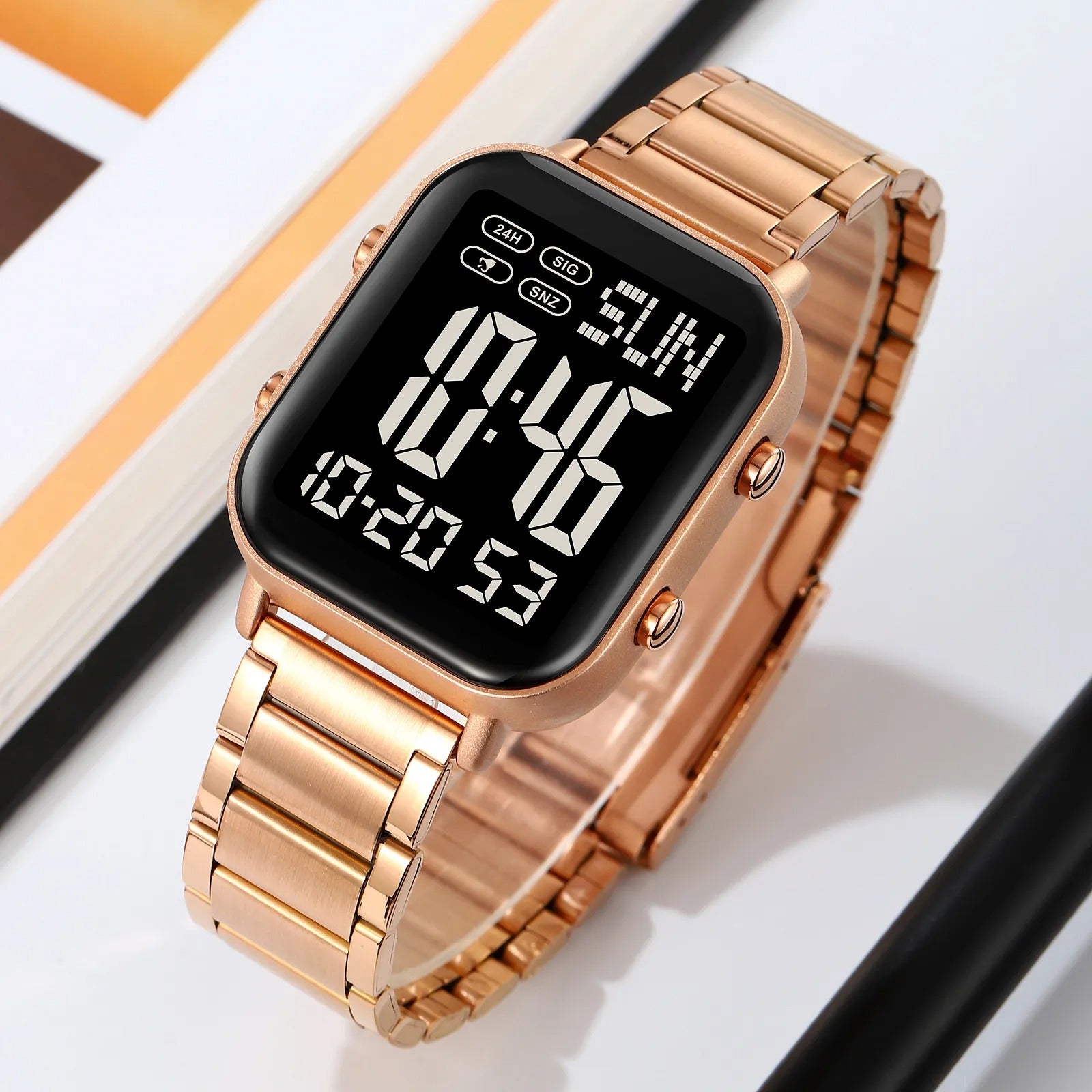 Skmei – 2259 – Digital Steel Watch – Rose Gold/Black image 1