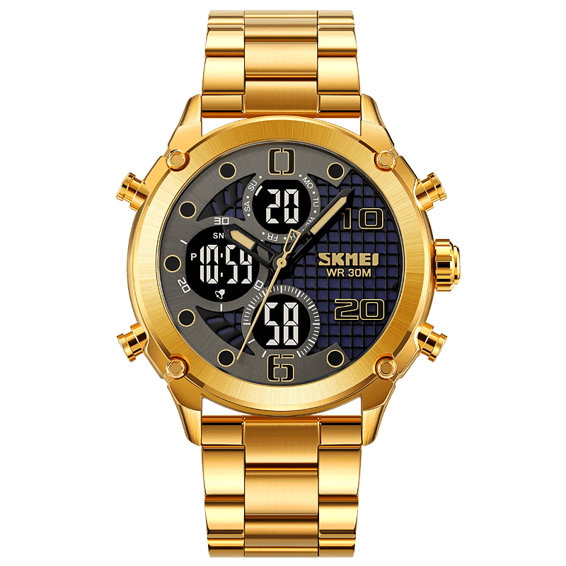 Skmei - 1975(chain)- 30m Waterproof Mutifunctional - Gold/Black image 0