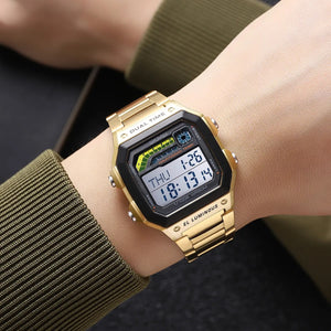 Skmei – 2307 – Digital Sports Watch – Gold/Steel image 2
