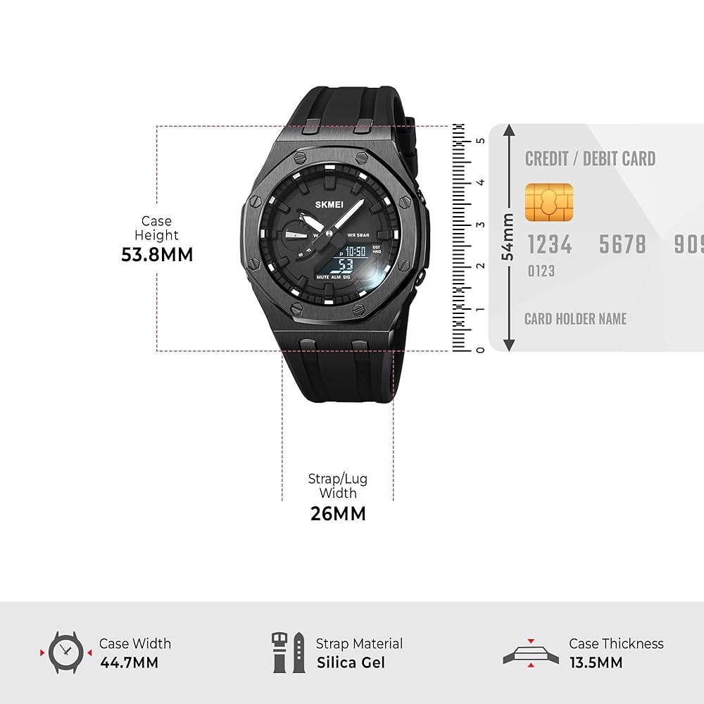 Skmei - 2243 - World time 50 Timezone - Black/Black image 4