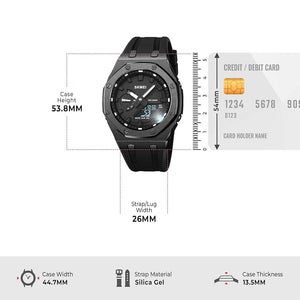 Skmei - 2243 - World time 50 Timezone - Black/Black image 4