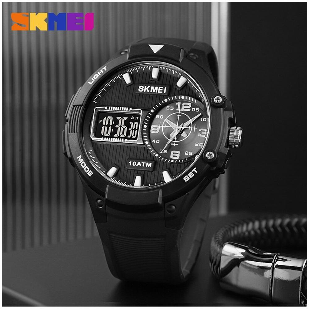 SKMEI - 1761 - Analog Digital Sports LED Stopwatch - black/black image 1