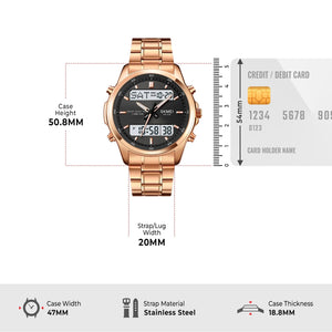 Skmei - 2049 - Multifunctional Waterproof Watch - rose gold/white image 4