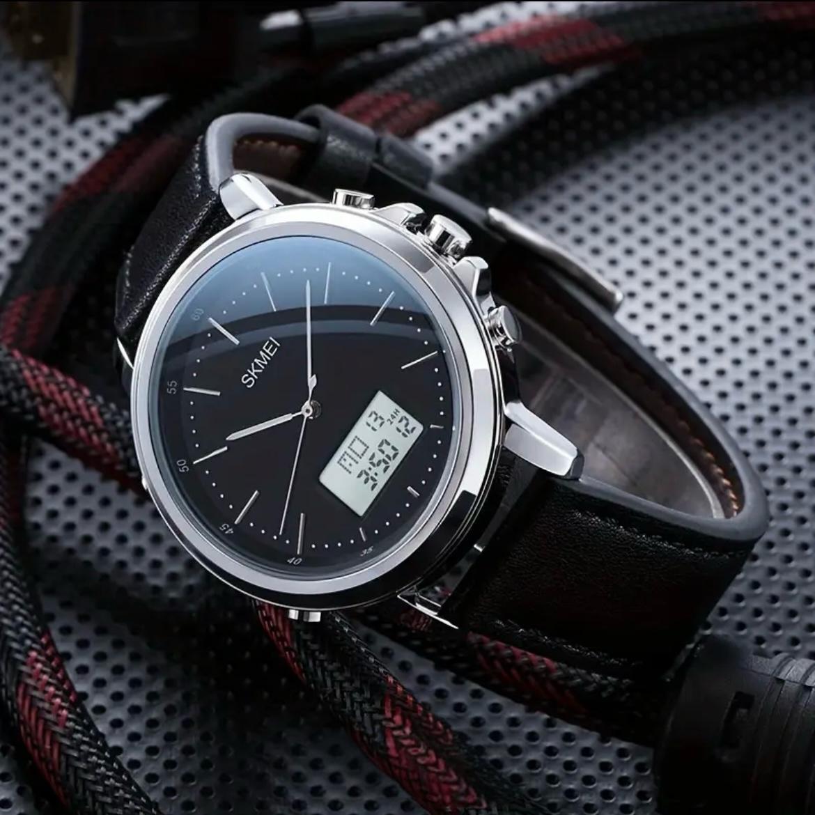Skmei - 1652 (Strap) - Multifunctional Waterproof - Silver/White-Leather image 0