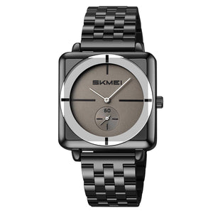 SKMEI 2413 Minimal Elegant Square Design - Black/Titanium