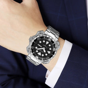 Skmei – 9385 – Luxury Stainless Steel Watch – Silver/Black image 2