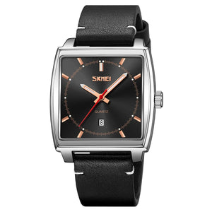 Skmei - 9316 - Elegant Square Analog Watch - silver/black image 0