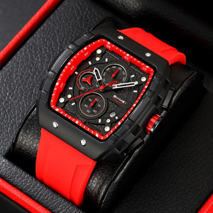 Skmei – 9341 – Bold Sporty Square Chronograph Watch – Red image 3