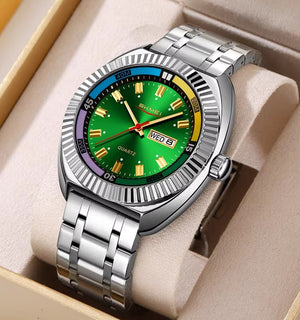 SKMEI - 9353 - Classic Stainless Steel Quartz Men Watch - Green image 0